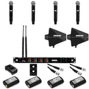 Shure AD4QUS-A, Four-channel receiver. Includes AD4Q, locking power and jumper cables, Bnc bulkhead adapter, coaxial antenna, Bnc cable assemblies, Ethernet cables, rackmount kit, and user guide. (470-636 MHz)