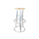 Global Truss TRUSS CHAIR 2, Aluminum Truss Bar Stool Chair with Curved Legs and Wooden Seat