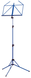 K&M 100/5 Music Stand, Blue, 3-Piece Folding Design, Traditionally Foldable, Non-Scratching Locking Screws, Height 500-1,300 mm, Steel