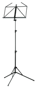 K&M 100/5 Music Stand, Black, 3-Piece Folding Design, Traditionally Foldable, Non-Scratching Locking Screws, Height 500-1,300 mm, Steel