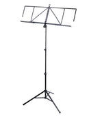 K&M 10062 Music Stand Robby Plus, Black, 3-Piece Folding Design, Traditionally Foldable, Non-Scratching Locking Screws, Height 580-1,220 mm, Steel