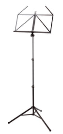 K&M 10065 Music Stand, Black, 3-Piece Folding Design, Traditionally Foldable, Non-Scratching Locking Screws, Height 585-1,220 mm, Steel