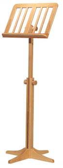 K&M 116/1 Wooden Music Stand, Beech, 2-Piece Folding Design, Height 715-1,225 mm, Beech Wood