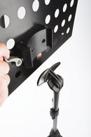 K&M 11940 Orchestra Music Stand, Black, 2-Piece Folding Design, Height 740-1,270 mm, User-Friendly, Quick-Release Lock, Steel