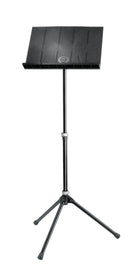 K&M 12120 Orchestra Music Stand, Black, 2-Piece Folding Design, Clamping Lever, Height 545-1,220 mm, Collapsible Music Desk, Nylon Bag Is Included, Steel Stand, Plastic Desk