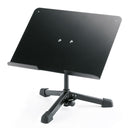 K&M 12140 Universal Table-Top Stand, Black, Height 240 mm, Max Load 4 kg, 4 Rubber Knobs Included, Steel Stand, Aluminum Desk