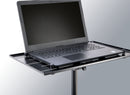 K&M 12185 Laptop Stand Clamping Option, Black, 2-Piece Folding Design, Height 700-1,250 mm, Max Load 10 kg, 4 Adjustable Clamping Bolts with Rubber Caps Included, Steel