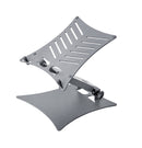 K&M 12195 Laptop Stand, Soft Touch Grey, Height 65-265 mm, Max Load 8 kg, Individually Adjustable Stop Pins, Non-Slip Rubber Pads Are Included, Aluminum, Steel