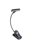 K&M 12264 Music Stand Light T-Model LED FlexLight Rechargeable, Black, Switch Between 2 Levels of Brightness, USB Charging Cable Included, Plastic