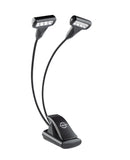 K&M 12273 Music Stand Light Double4 LED T-Model FlexLight, Black, Switch Between 2 Levels of Brightness, Plastic