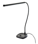K&M 12296 LED Piano Lamp, Black, Includes Power Adapter, Perfect for Stage and Digital Pianos, Base Zinc Die-Cast, Gooseneck Steel, Plastic Lamp Shade