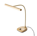 K&M 12297 LED Piano Lamp, Gold Colored, Includes Power Adapter, Very Bright LED Piano Lamp, Base Zinc Die-Cast, Gooseneck Steel, Plastic Lamp Shade