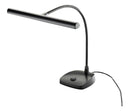 K&M 12297 LED Piano Lamp, Black, Includes Power Adapter, Very Bright LED Piano Lamp, Base Zinc Die-Cast, Gooseneck Steel, Plastic Lamp Shade
