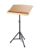 K&M 12334 Orchestra Conductor Stand Desk, Beech Natural, With Shelves, Wood