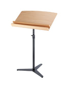 K&M 12334 Orchestra Conductor Stand Desk, Beech Natural, With Shelves, Wood