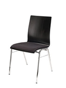 K&M 13415 Stacking Chair, Black, Height 470 mm, Up to 10 Chairs Can Be Stacked, Seat Cushion Upholstered with Durable Fabric, Frame of Tubular Steel, Seat Shell Plywood