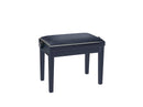 K&M 13975 Piano Bench Height Adjustable, Gloss Black/Velour, Dual Crossbar, Height 480-570 mm, Legs Are Tapped and Firmly Glued, Leveling Feet Ensure a Wobble-Free and Secure Stand, Wood