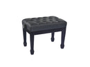 K&M 13982 Piano Bench Deluxe, Gloss Black/ Leatherette, Dual Crossbar, Height 460-530 mm, Quilted Seat Cushion, Leveling Feet Ensure a Wobble-Free and Secure Stand, Wood