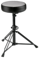 K&M 14015 Drummer's Throne, Black Leatherette, 2-Piece Folding Design, Spring-Loaded Bolt and Locking Screw, Height 500-700 mm, Steel