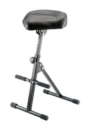 K&M 14047 Pneumatic Stool, Black Leatherette, 2-Piece Folding Design, Spring-Loaded Clamping Knob/pneumatic Spring, Height 645-930 mm, Seat Can Be Adjusted in Height and Angle