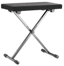 K&M 14066 Keyboard Bench, Black Fabric, Inserted Screw, Height 405-600 mm, Collapsible for Easy Transport, Steel