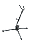 K&M 14315 Soprano Saxophone Stand, Black, Height 485 mm, Fiberglass Reinforced Plastic Base, Flexible Upper Support Arm, Steel