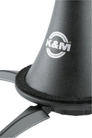 K&M 15222 Clarinet Stand, Black, Height 178 mm, With Felt Ring, Plastic Peg, Zinc Die-Cast Legs