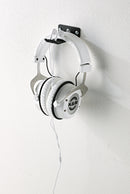 K&M 16311 Headphone Wall Holder, Black, Height 31 mm, For One Standard Headphone and 2 In-Ear Headphones, Screws and Anchors Included, Steel