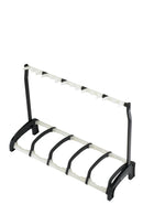 K&M 17515 Five Guitar Stand Guardian 5, Translucent, Height 700 mm, Protective Bars Prevent Damage from Bumps or Knocking, Additional Slots for Electric Guitars, Plastic