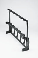 K&M 17515 Five Guitar Stand Guardian 5, Black, Height 700 mm, Protective Bars Prevent Damage from Bumps or Knocking, Additional Slots for Electric Guitars, Plastic