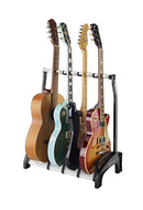 K&M 17534 Four Guitar Stand Guardian 3+1, Translucent, Height 700 mm, Protective Bars Prevent Damage from Bumps or Knocking, Holds the Guitar's Neck Without Touching the Strings, Plastic