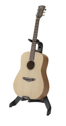 K&M 17650 Guitar Stand Carlos, Black, Height 760 mm, Folds Flat, Functional Neck Lock (Security Lock), Plastic