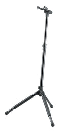 K&M 17670 Guitar Stand Memphis Pro, Black, 2-Piece Folding Design, Height 550-1,000 mm, Folds Small, Patented Flexible Hooking-In and Clamping System, Steel
