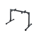 K&M 18810 Table-Style Keyboard Stand Omega, Black, Keyboard Table, Spring-Loaded Clamping Knobs, Height 600-1,020 mm, Max Load 80 kg, Levelling End Cap to Stabilize the Stand on Uneven Surfaces