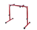 K&M 18810 Table-Style Keyboard Stand Omega, Red, Keyboard Table, Spring-Loaded Clamping Knobs, Height 600-1,020 mm, Max Load 80 kg, Levelling End Cap to Stabilize the Stand on Uneven Surfaces
