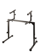 K&M 18811 Stacker, Black, Spring-Loaded Clamping Knobs, Height 262-375 mm, Max Load 25 kg, To Hold an Additional Keyboard, Laptop or Midi Controller, Steel