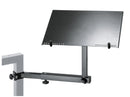 K&M 18815 Laptop Holder Keyboard Stand, Black, Height 278-428 mm, Infinitely Variable in Height, Direction, Distance and Tilt, Steel Holder, Aluminum Shelf