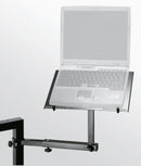 K&M 18815 Laptop Holder Keyboard Stand, Black, Height 278-428 mm, Infinitely Variable in Height, Direction, Distance and Tilt, Steel Holder, Aluminum Shelf