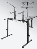 K&M 18815 Laptop Holder Keyboard Stand, Black, Height 278-428 mm, Infinitely Variable in Height, Direction, Distance and Tilt, Steel Holder, Aluminum Shelf