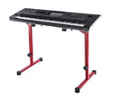 K&M 18820 Table-Style Keyboard Stand Omega Pro, Red, Keyboard Table, Spring-Loaded Clamping Knobs, Height 600-1,020 mm, Max Load 80 kg, Fully Collapsible