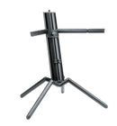 K&M 18840 Keyboard Stand Baby-Spider Pro, Black Anodized, Column Stand, Height 990 mm, Max Load 70 kg, With a 3/8" or 5/8" Threaded Connector for Microphone Boom, Cable Management, Aluminum