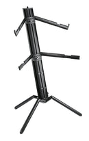 K&M 18860 Keyboard Stand Spider Pro, Black Anodized, Column Stand, Height 1,310 mm, Max Load 105 kg, With a 3/8" or 5/8" Threaded Connector for Microphone Boom, Cable Management, Aluminum