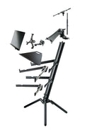 K&M 18860 Keyboard Stand Spider Pro, Anodized Aluminum, Column Stand, Height 1,310 mm, Max Load 105 kg, With a 3/8" or 5/8" Threaded Connector for Microphone Boom, Cable Management