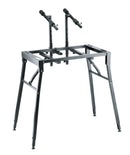 K&M 18950 Table-Style Keyboard Stand, Black, Keyboard Table, Height 600-1,000 mm, Max Load 80 kg, Heavy-Duty Stand, Individual Height-Adjustment for Each Leg, Steel