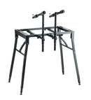 K&M 18950 Table-Style Keyboard Stand, Black, Keyboard Table, Height 600-1,000 mm, Max Load 80 kg, Heavy-Duty Stand, Individual Height-Adjustment for Each Leg, Steel