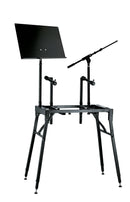 K&M 18950 Table-Style Keyboard Stand, Black, Keyboard Table, Height 600-1,000 mm, Max Load 80 kg, Heavy-Duty Stand, Individual Height-Adjustment for Each Leg, Steel