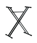 K&M 18963 Keyboard Stand, Black, Double-Braced X-Stand, Height 400-905 mm, Max Load 50 kg, For Large Keyboards, Steel