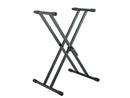 K&M 18990 Keyboard Stand Rick, Black, Double-Braced X-Stand, Height 594-946 mm, Max Load 50 kg, Steel