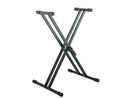 K&M 18993 Keyboard Stand Rick 20, Black, Double-Braced X-Stand, Height 594-946 mm, Max Load 50 kg, Steel