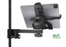 K&M 19743 Tablet PC Holder Biobased, Black, Height 158-280 mm, Also Suitable for Tablets in Cases or Protective Covers, Can Also Be Screwed on to 3/8" Thread Connectors, Bio-Based Plastic, Steel